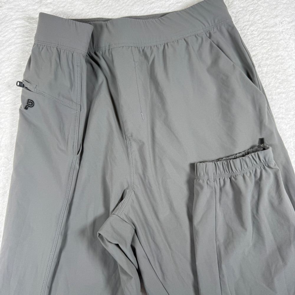 Public Rec ADED Jogger Men 34/32 Grey Nylon Stretch Zipper Pockets Cuffed